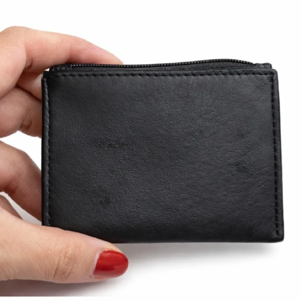 Brighton Black Leather Heart ID Zip Coin Wallet